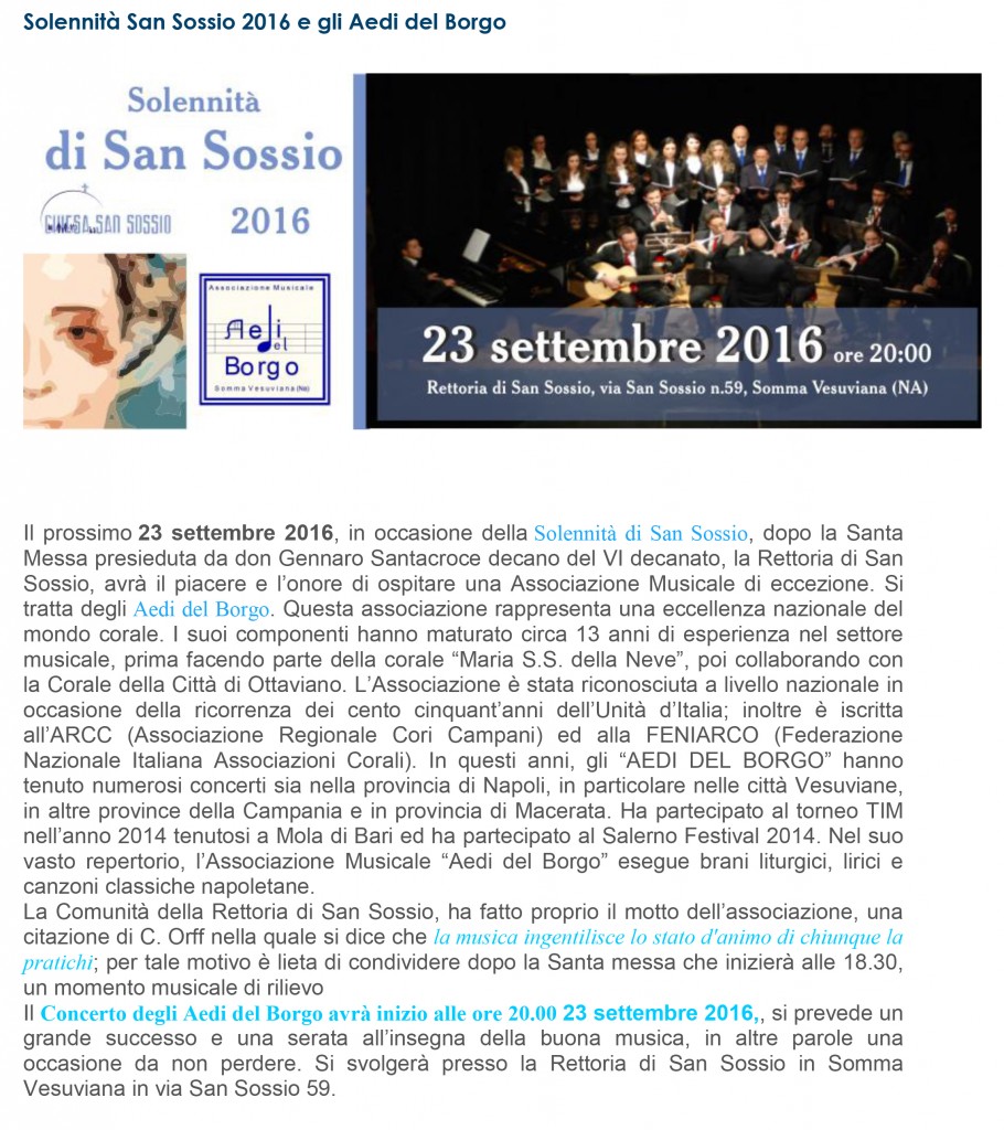 Solennita San Sossio 2016